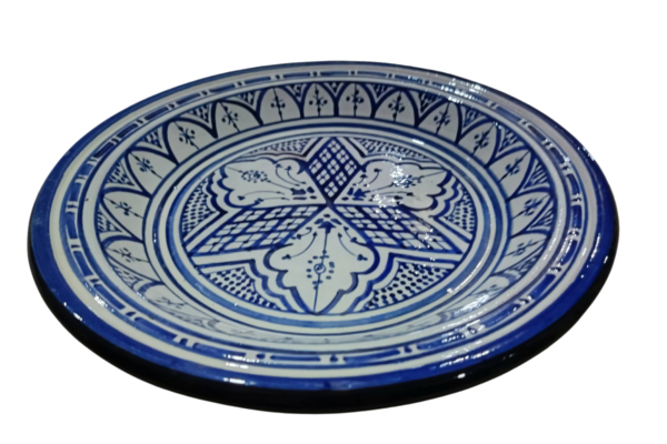 Large Bleu and White Moroccan Serving Plate  dish couscous- 39cm - Image 3