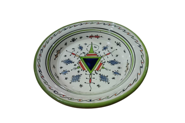 Handcrafted Green Tazarzit Couscous Pottery - Image 3